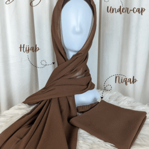 Hijab Niqab Set-Dark Brown