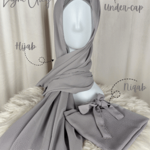 Hijab Niqab Set-Light Grey