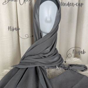 Hijab Niqab Set-Dark Grey
