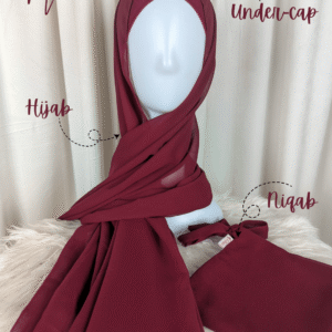 Hijab Niqab Set-Maroon