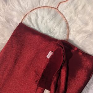 Crinkle Silk Hijab Niqab Set-Maroon