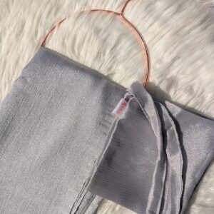 Crinkle Silk Hijab Niqab Set-Silver