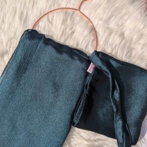 Crinkle Silk Hijab Niqab Set-Emerald Green