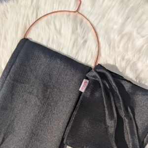 Crinkle Silk Hijab Niqab Set-Black