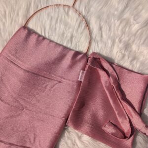 Crinkle Silk Hijab Niqab Set-Pink