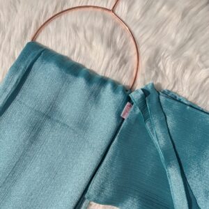 Crinkle Silk Hijab Niqab Set-Turquoise