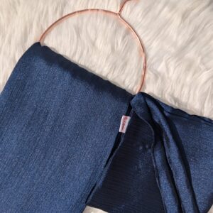 Crinkle Silk Hijab Niqab Set-Navy Blue