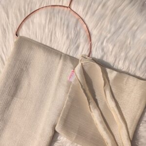 Crinkle Silk Hijab Niqab Set-Cream