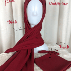 Hijab Niqab Set-Red