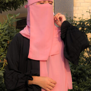 Hard Patti Saudi Niqab Set - Pink