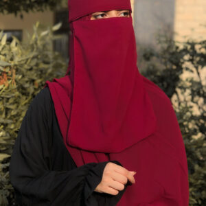 Hard Patti Saudi Niqab Set - Maroon